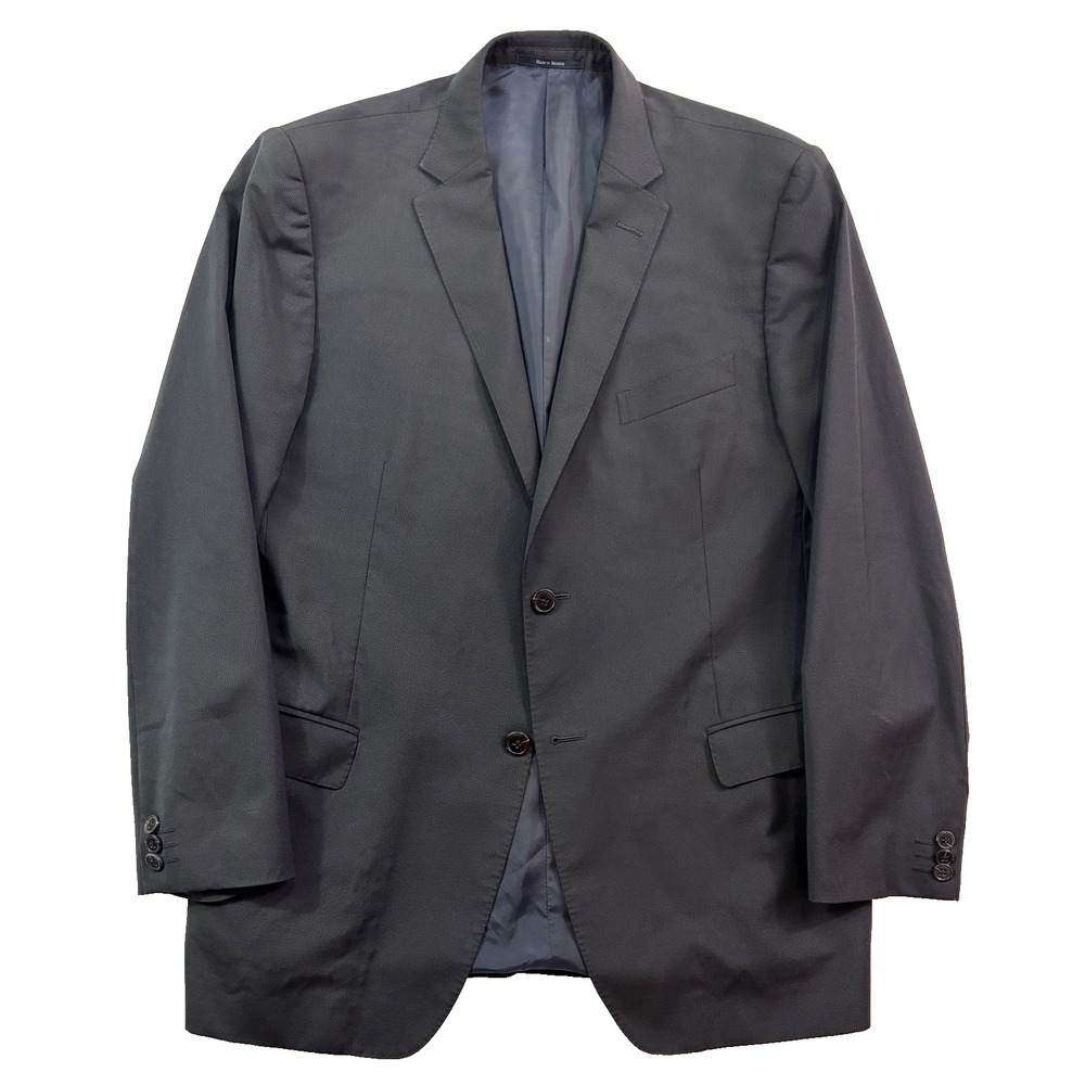 Ermenegildo Zegna 52R 42R black gray‎ stripe blazer jacket sport suit coat wool